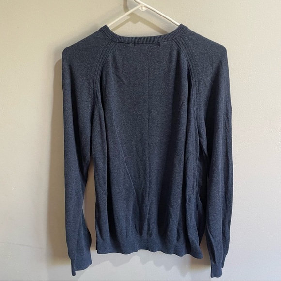 Northern Isles Navy Long Sleeve Shirt Silk Rayon Cashmere Blend Sweater L Men’s - Picture 4 of 6